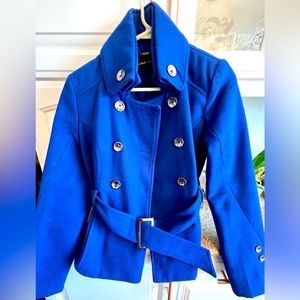 Black Rivet Womens Pea Coat Blue XS